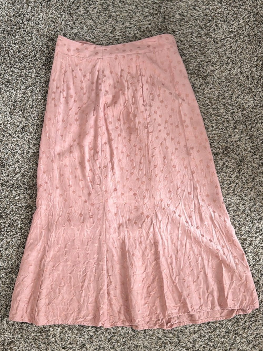 Mystree Blush Pink Maxi Skirt with Subtle Dot Texture